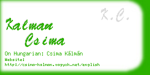 kalman csima business card